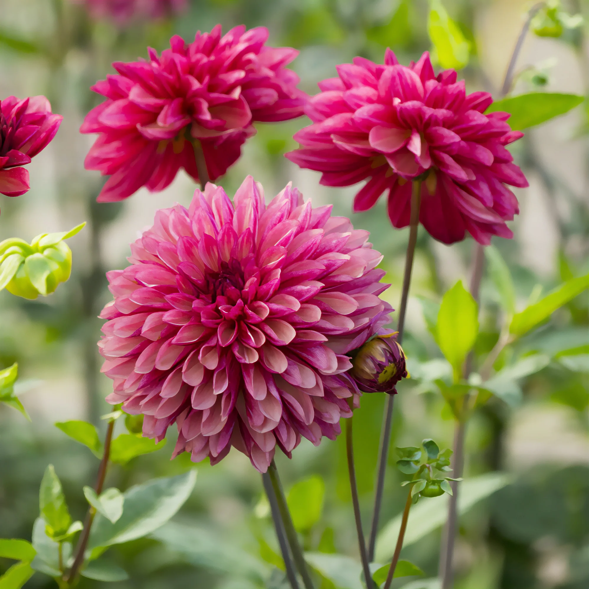 3 Dahlias décoratifs Bacardi - Image 2