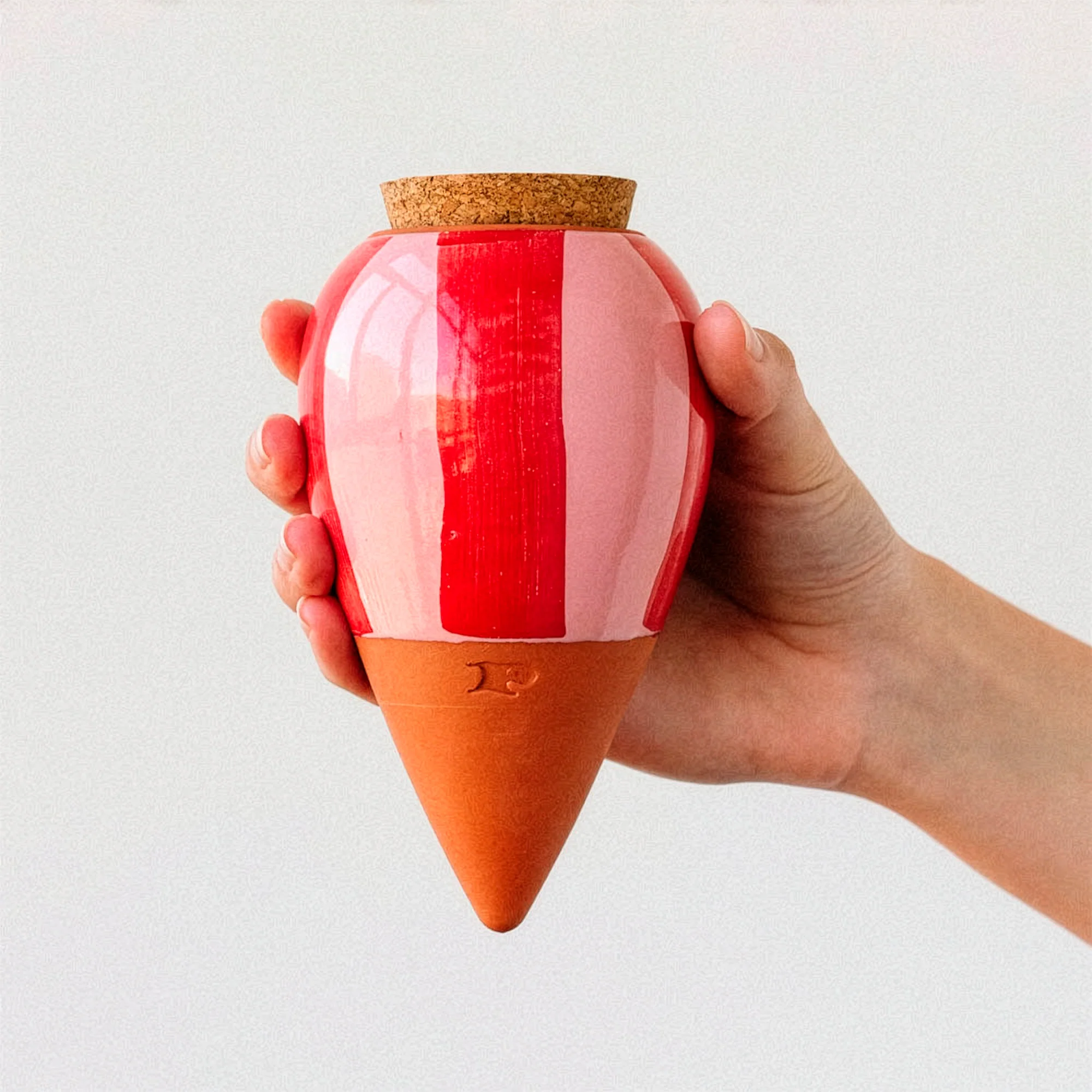 Olla hydratante Rayé rose et rouge - Image 2